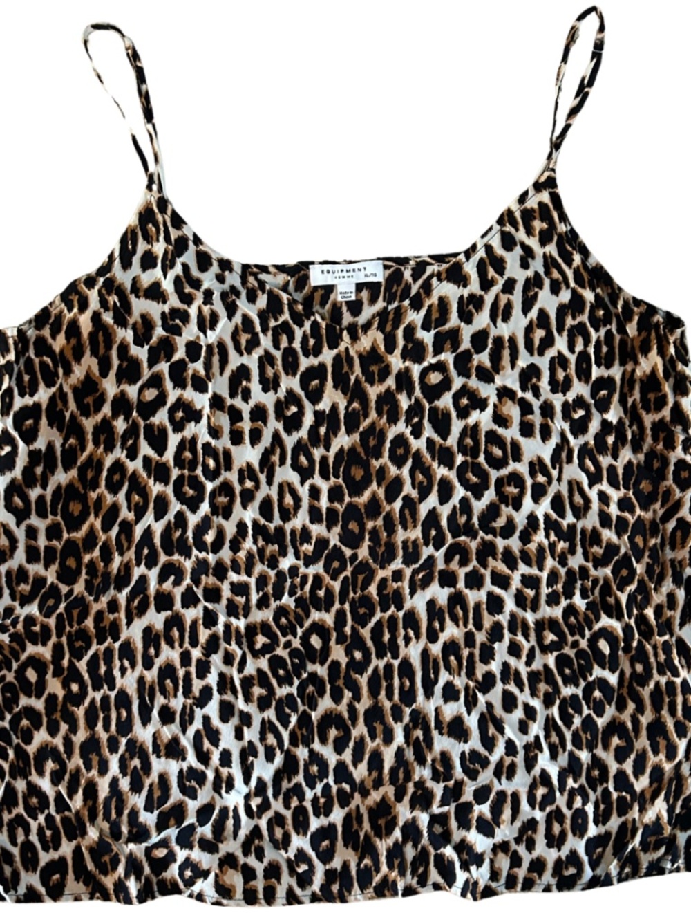 Equipment Layla Leopard Print Silk Camisole Tank Top | Size XL